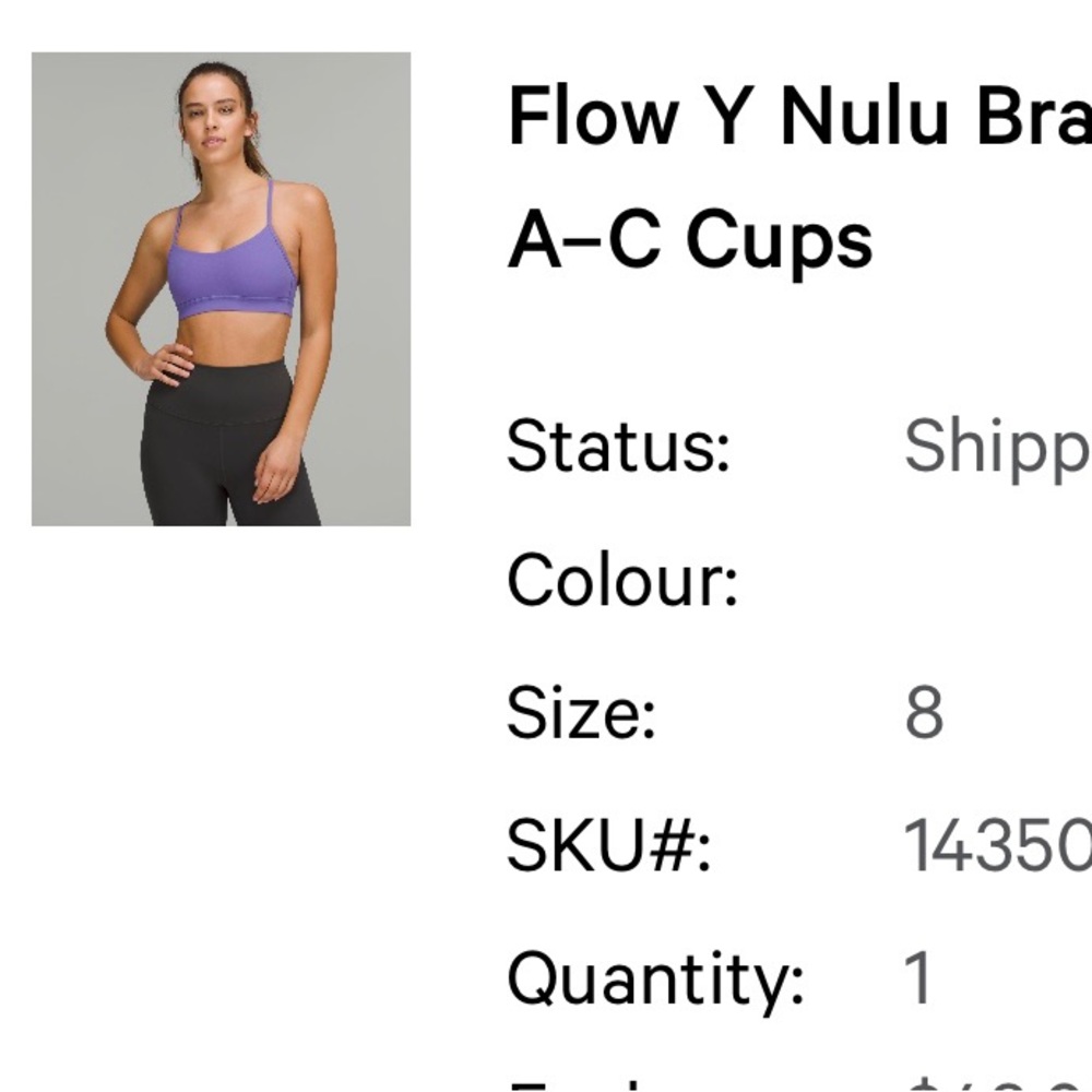 Lululemon sports bra!! From this spring!!